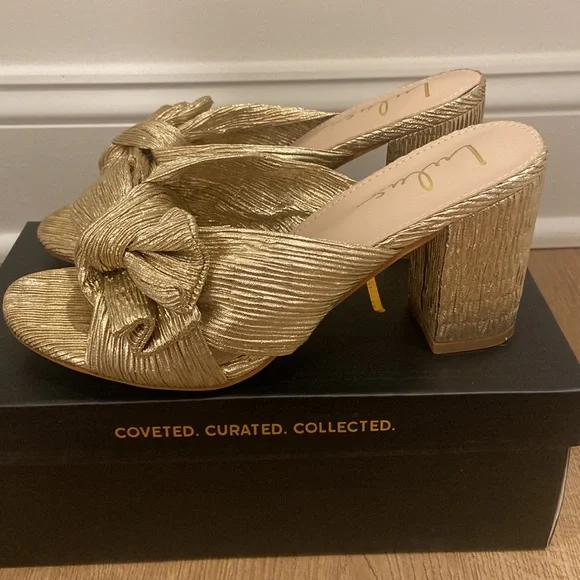 Lulu’s Dorothea Gold Knotted High Heel Sandals - Picture 3 of 6